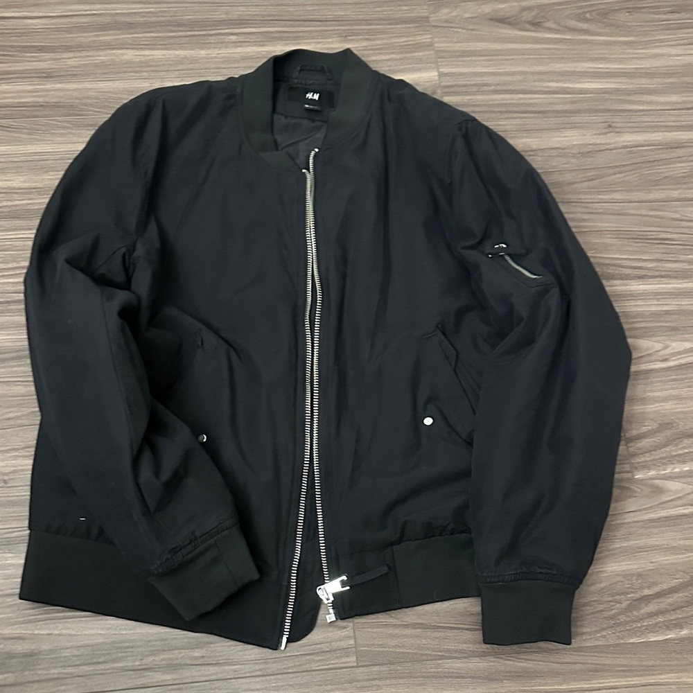 H&M Classic Black Bomber Jacket